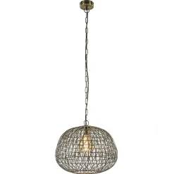 Landelijke hanglamp Alwina antiek brons L&L