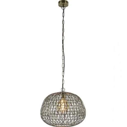 Landelijke hanglamp Alwina antiek brons L&L