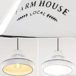 Landelijke hanglamp farm house wit met zwart Ø32 cm