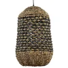Landelijke hanglamp Tripoli rotan met zwart