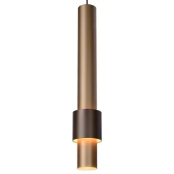 Landelijke 5-lichts LED hanglamp cilinders bruin