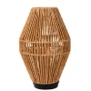 Landelijke tafellamp papier naturel met zwart