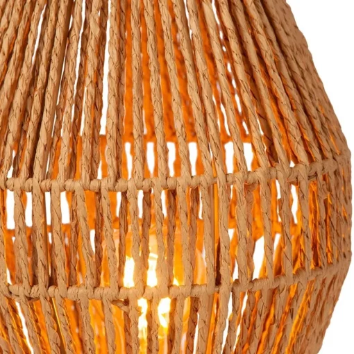 Landelijke tafellamp papier naturel met zwart