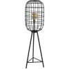 Landelijke vloerlamp Toah mat zwart met brons