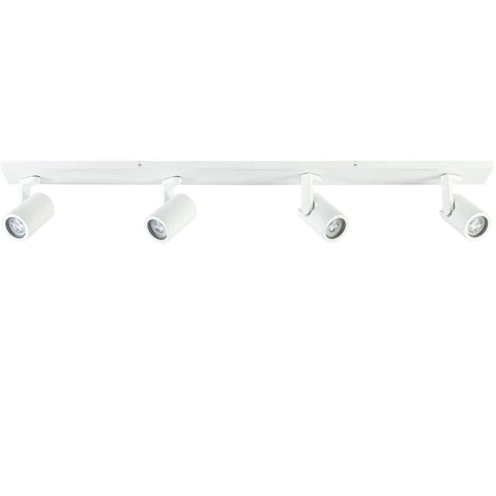 Langwerpige 4-lichts opbouwspot mat wit GU10