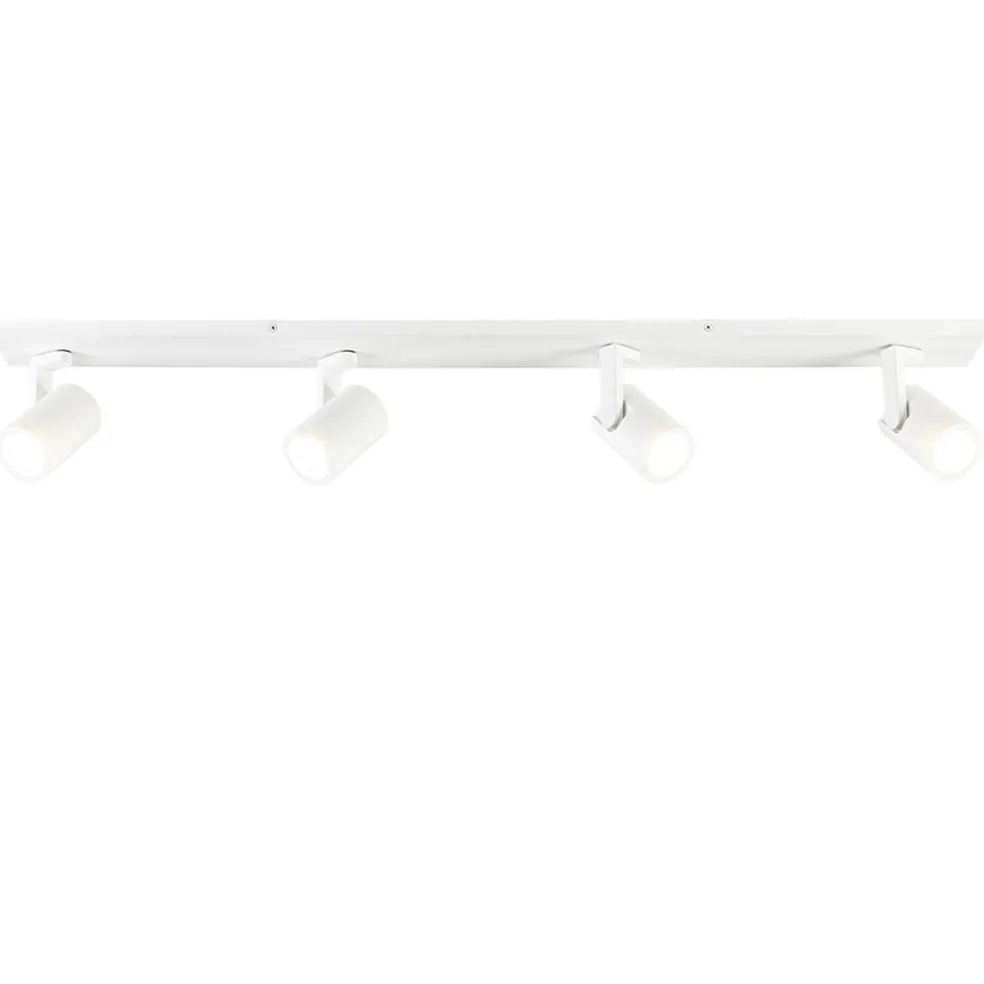 Langwerpige 4-lichts opbouwspot mat wit GU10