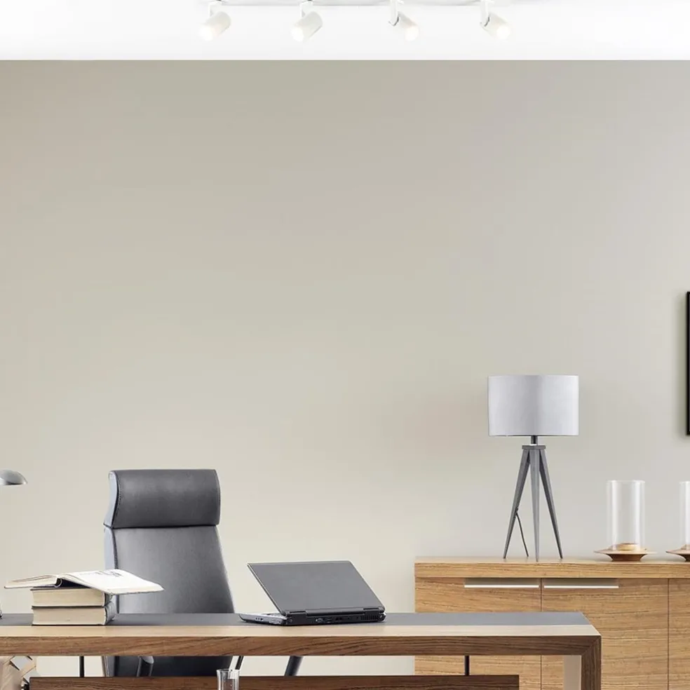 Langwerpige 4-lichts opbouwspot mat wit GU10