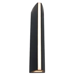 Langwerpige zwarte buitenlamp up+down en front