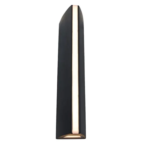 Langwerpige zwarte buitenlamp up+down en front