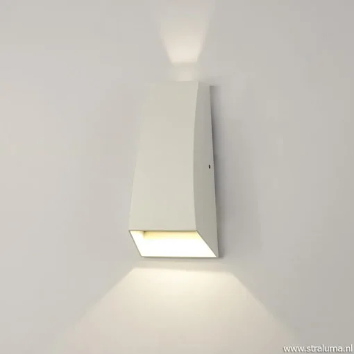 LED buitenlamp up+down wit aluminium IP54