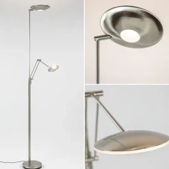 LED uplighter met verstelbare leesarm nikkel