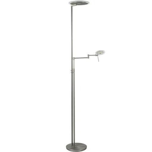 LED vloerlamp staal met uplighter en helder glas