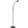 LED vloer/leeslamp mat zwart metaal verstelbaar