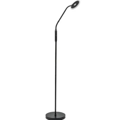LED vloer/leeslamp mat zwart metaal verstelbaar
