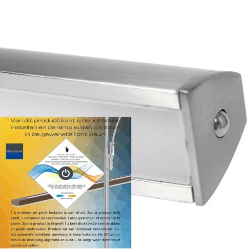 LED wandlamp schilderij geborsteld staal dimbaar