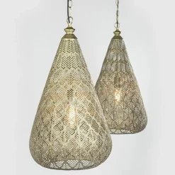 2-Lichts eettafelhanglamp mat goud/zwart oriental