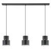3-Lichts eettafelhanglamp zwart met goud accent