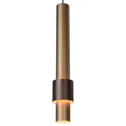 3-Lichts hanglamp LED cilinders bruin rond