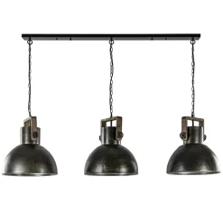 3-Lichts hanglamp Shelly landelijk metaal met hout