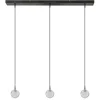 3-Lichts hanglamp zwart met helder glazen bollen