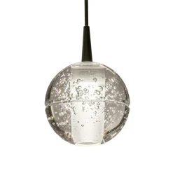 3-Lichts hanglamp zwart met helder glazen bollen