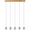 5-Lichts LED eettafelhanglamp goud met glas