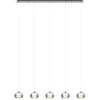 5-Lichts LED eettafelhanglamp smoke glas dimbaar