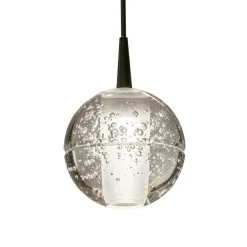 5-Lichts LED eettafelhanglamp helder glazen bollen