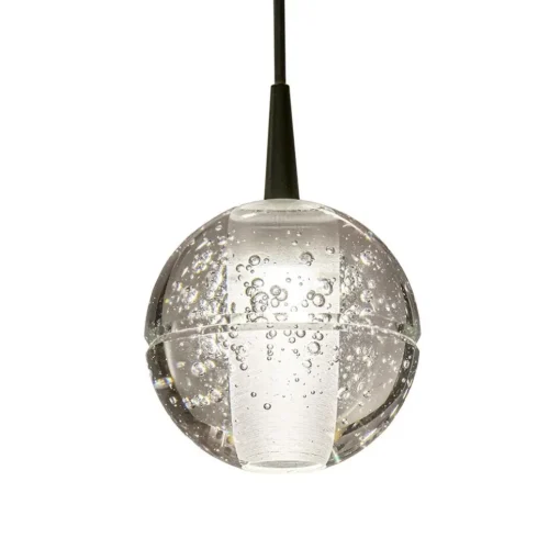 5-Lichts LED eettafelhanglamp helder glazen bollen