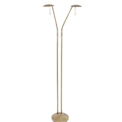 2-Lichts leeslamp brons LED dimbaar
