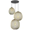 3-Lichts ronde hanglamp goud/mat zwart