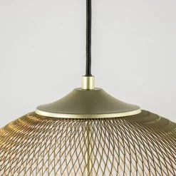 3-Lichts ronde hanglamp goud/mat zwart