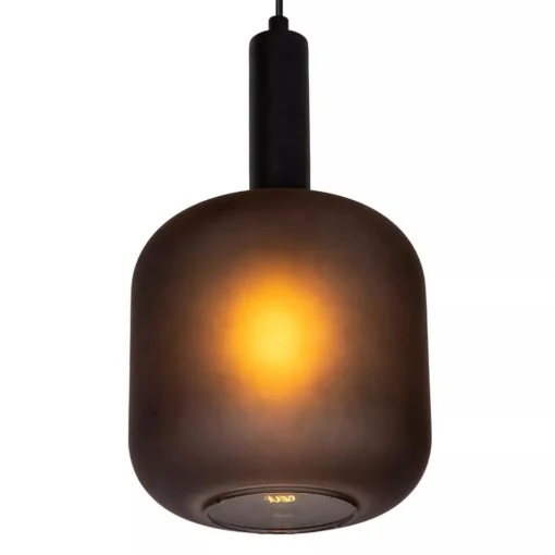3-Lichts ronde hanglamp mat zwarte glazen kappen