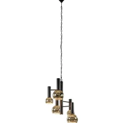 5-Lichts vide hanglamp textured black excl lichtbronnen