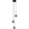 3-Lichts videlamp smoke glas met zwart