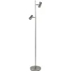2-Lichts vloerlamp nikkel met dimbare spots