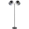 2-Lichts vloerlamp zwart/goud met flexibele armen