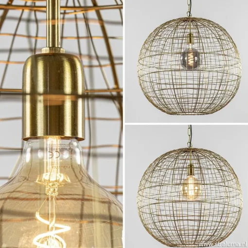 Light & Living hanglamp Mirana goud
