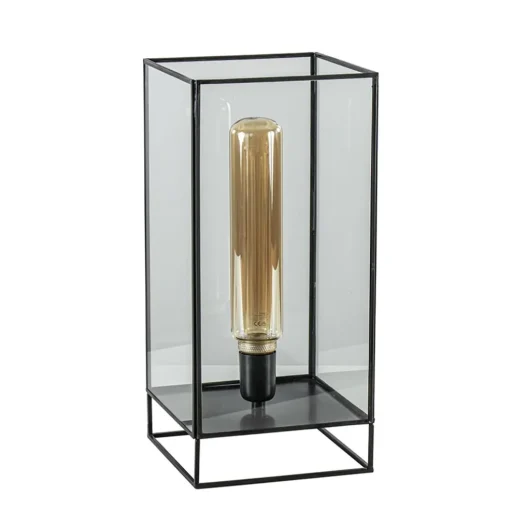 Light & Living tafellamp Solas zwart met glas