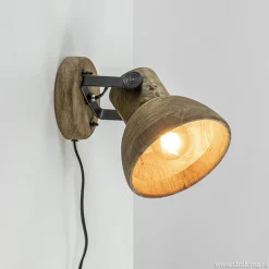 Light & Living wandlamp Ilanio hout met metaal