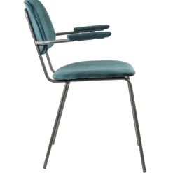 Light and Living eetkamerstoel Emma velvet petrol