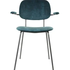 Light and Living eetkamerstoel Emma velvet petrol