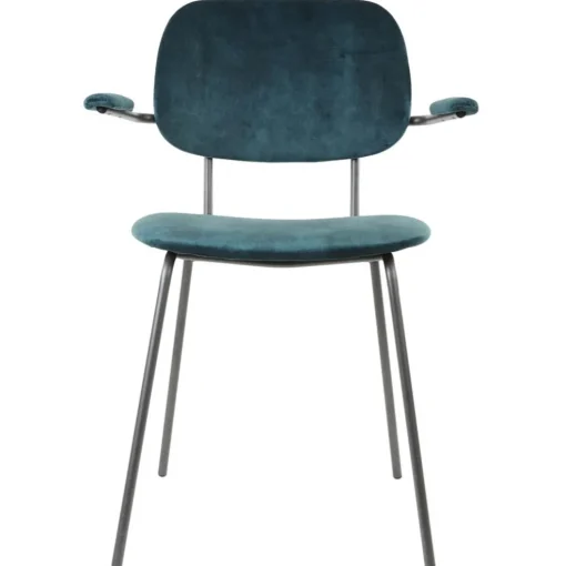 Light and Living eetkamerstoel Emma velvet petrol