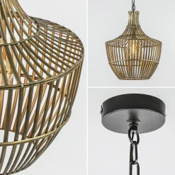 Light and Living hanglamp Stella antiek brons met zwart