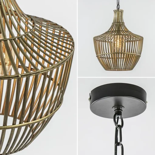 Light and Living hanglamp Stella antiek brons met zwart