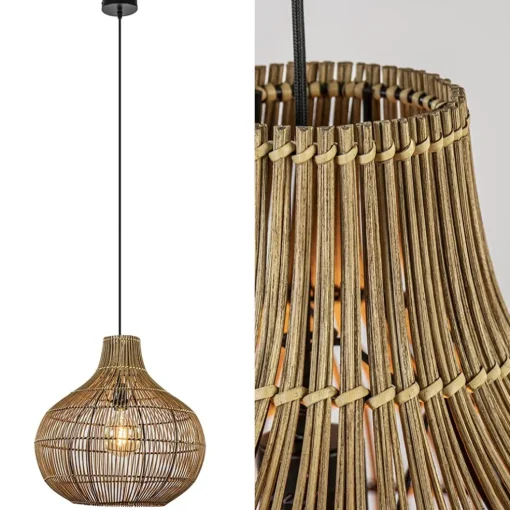 Light and Living hanglamp Pacino donker rotan