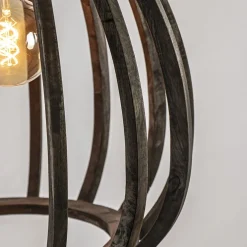 Light and Living hanglamp Barsia wood dark brown