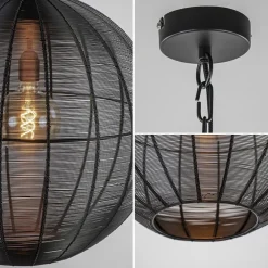 Light and Living hanglamp Amarah rond mat zwart