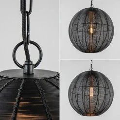 Light and Living hanglamp Amarah rond mat zwart