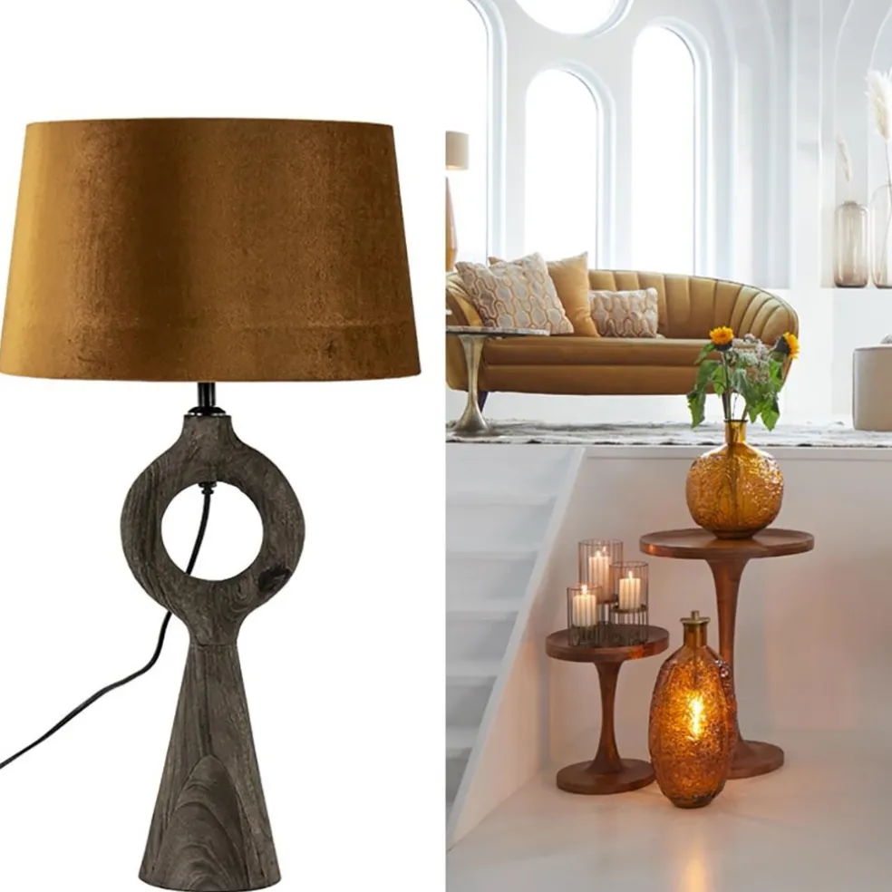 Light and Living lampvoet Sabuli donker bruin hout